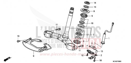 TIGE DE DIRECTION GL1800F de 2015